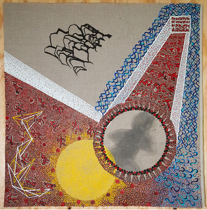 Sumi ink and acrylic work, 2026.